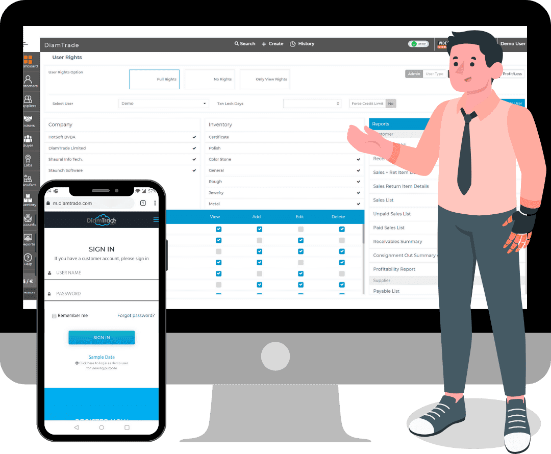 DiamTrade Cloud User Rights